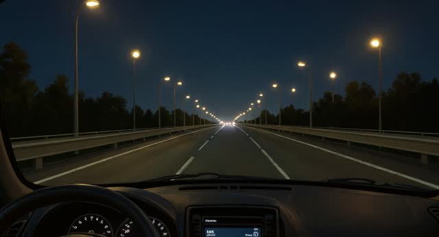 A phone photo of a night drive, attached to the brief
